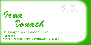 irma donath business card